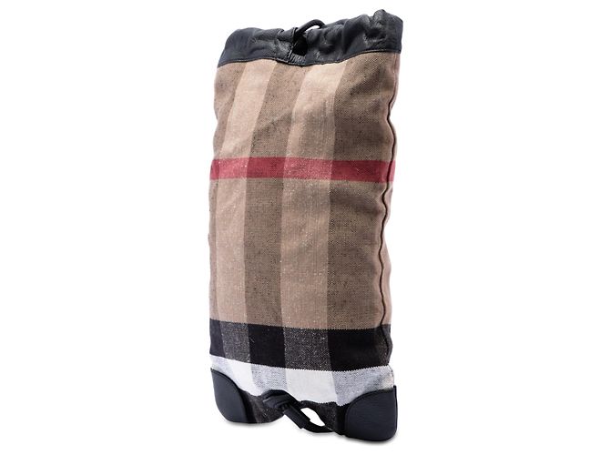 Burberry Brown Mega Check Canvas Drawstring Rucksack Braun Hellbraun - Ansicht 2