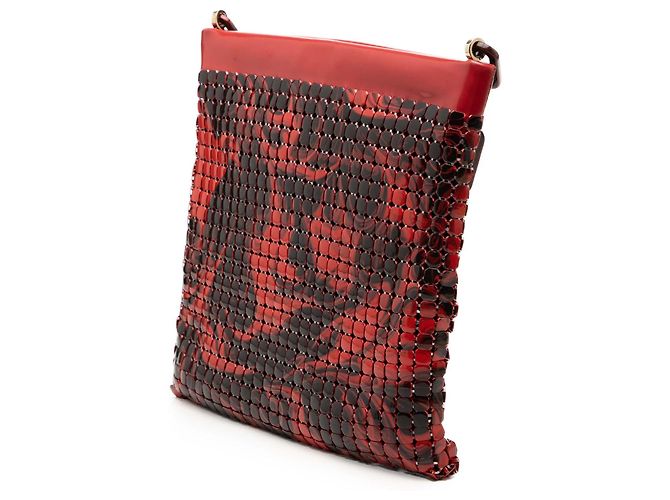 Borsa a tracolla Gucci Red Metal Abstact Lava Chainmail Rosso Bordò - vista 2