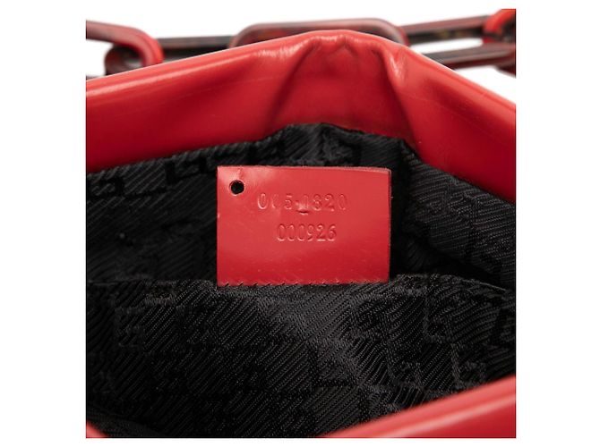 Borsa a tracolla Gucci Red Metal Abstact Lava Chainmail Rosso Bordò - vista 6