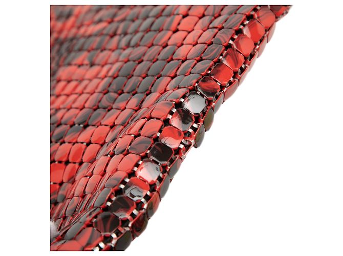 Borsa a tracolla Gucci Red Metal Abstact Lava Chainmail Rosso Bordò - vista 7
