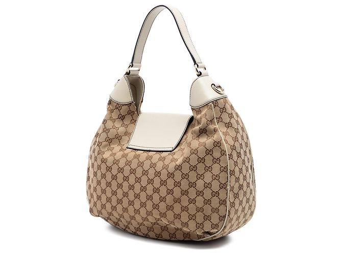 Gucci Beige Medium GG Canvas Emily Flap Satchel - vista 2