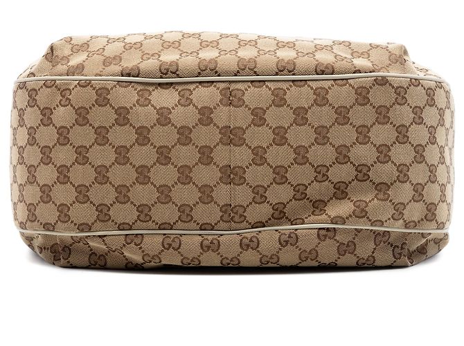 Gucci Beige Medium GG Canvas Emily Flap Satchel - vista 3