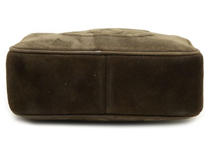 Camera Borsa a tracolla Chanel Brown CC in scamosciato con nappa Marrone Cachi - vista 3