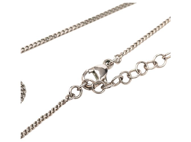 Collana con pendente Chanel Silver CC Brass Strass Argento - vista 5