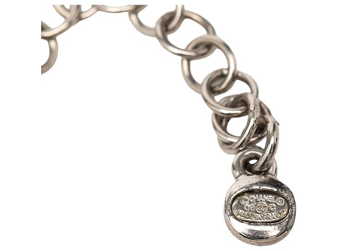 Collana con pendente Chanel Silver CC Brass Strass Argento - vista 6