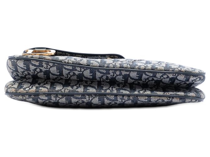 Dior Blue Diorissimo Trotter Canvas Double Saddle Crossbody Blu navy - vista 3