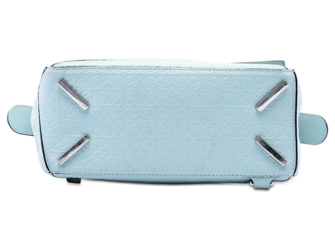 Borsa LOEWE Puzzle in pelle di vitello blu con logo Anagram in rilievo, piccola Blu chiaro - vista 3