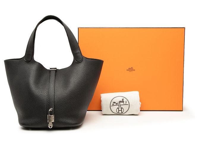 Hermès Black Clemence Picotin Lock 22 Nero - vista 8