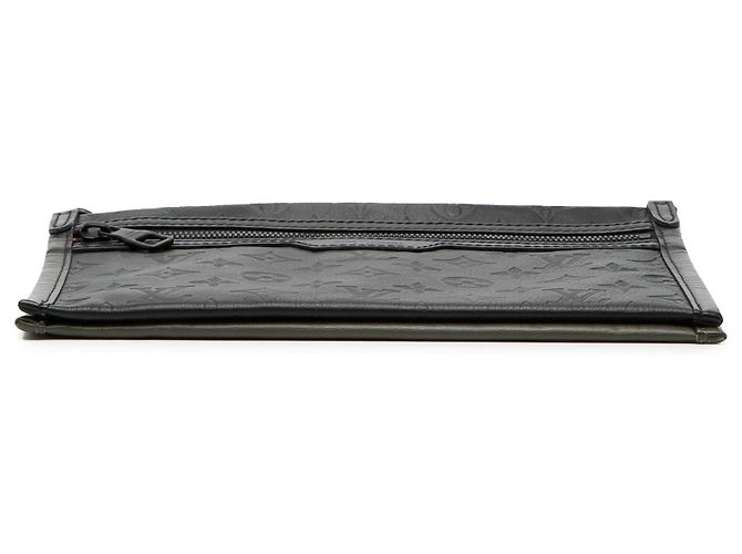 Louis Vuitton Black Monogram Shadow Double Flat Messenger Olivgrün - Ansicht 3