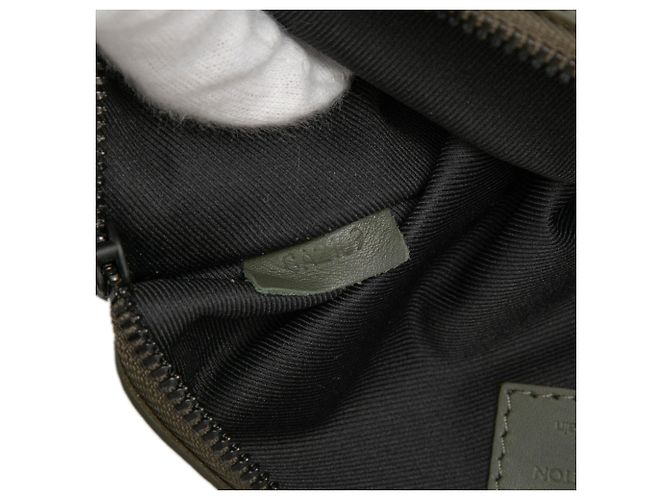 Louis Vuitton Black Monogram Shadow Double Flat Messenger Olivgrün - Ansicht 7
