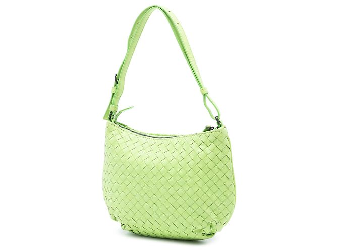 Borsa a tracolla Bottega Veneta in nappa verde Intrecciato - vista 2