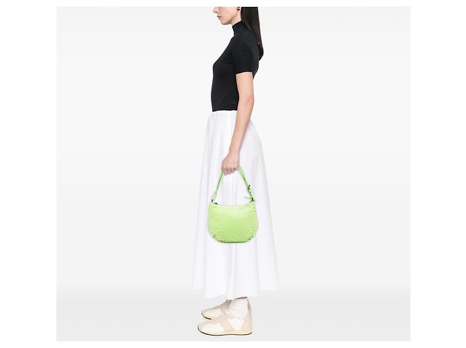 Borsa a tracolla Bottega Veneta in nappa verde Intrecciato - vista 6