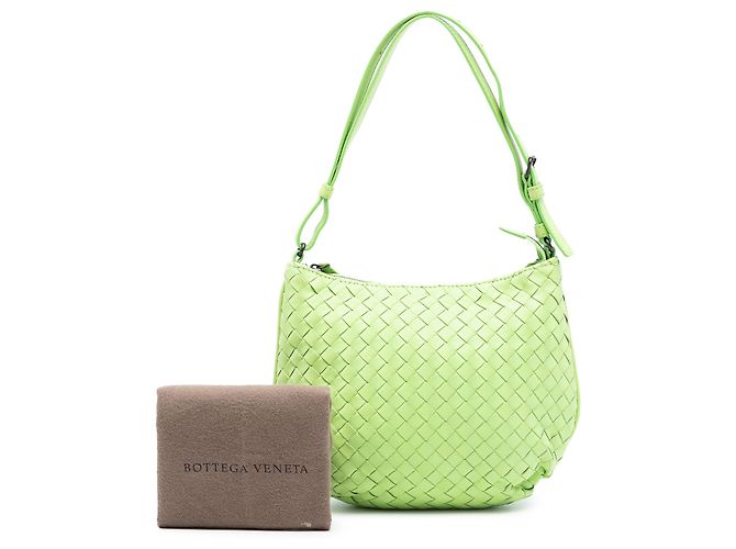 Borsa a tracolla Bottega Veneta in nappa verde Intrecciato - vista 7