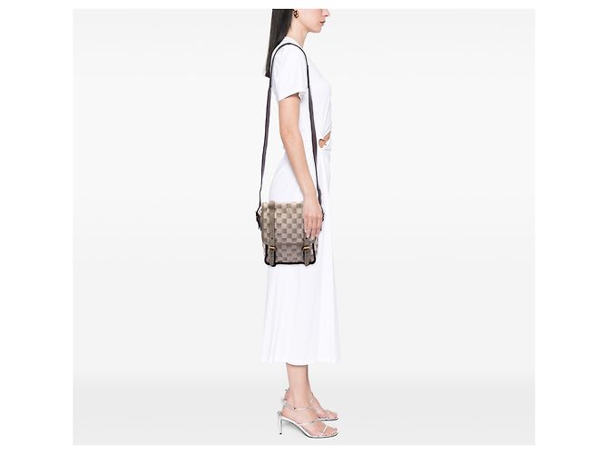 Borsa Messenger Louis Vuitton Beige Damier Lune Trotteur - vista 6