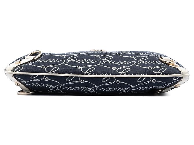 Gucci Blue 85th Anniversary Denim Abbey D Ring Crossbody Blu scuro - vista 3