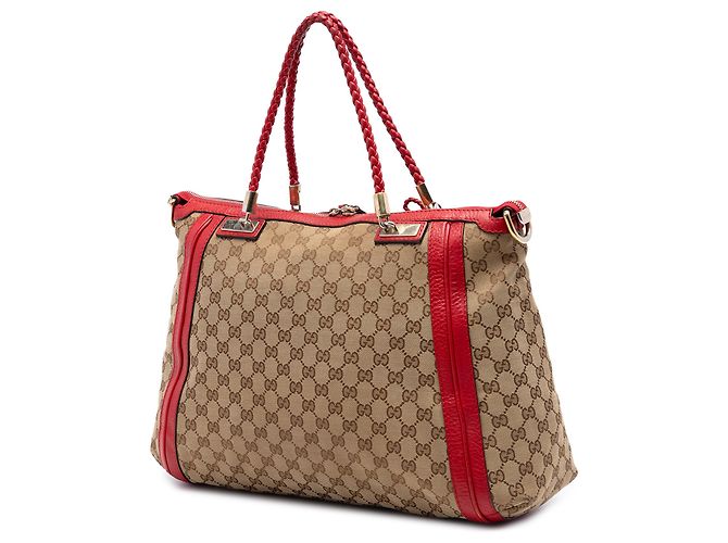 Bamboo Gucci Bella Tote aus beige GG Canvas, Größe Medium - Ansicht 2