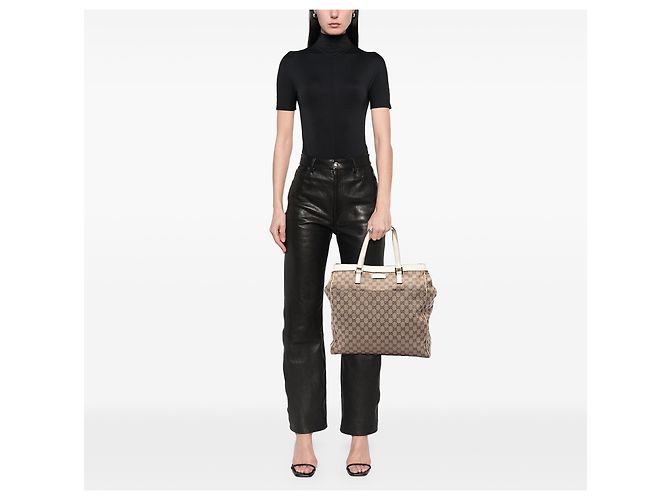 Gucci Tote aus beige GG Canvas - Ansicht 5