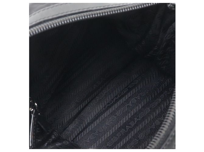 Borsa a tracolla Prada Black Canapa Logo Tessuto Nero - vista 5