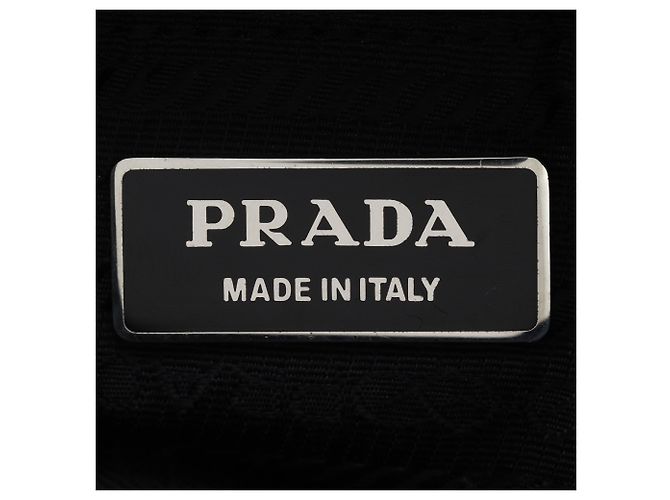 Borsa a tracolla Prada Black Canapa Logo Tessuto Nero - vista 7