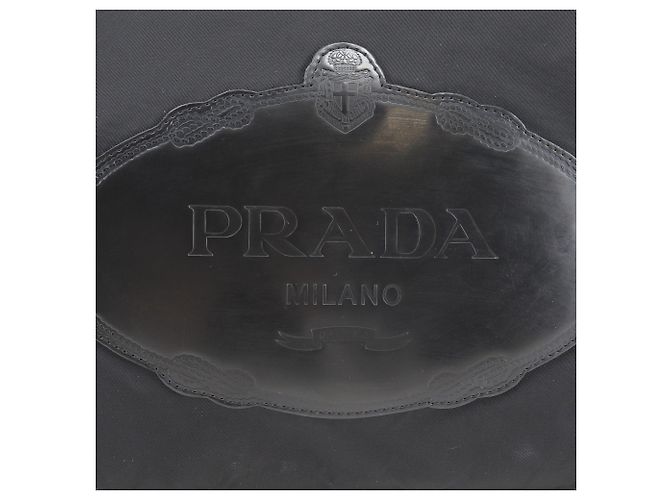 Borsa a tracolla Prada Black Canapa Logo Tessuto Nero - vista 8