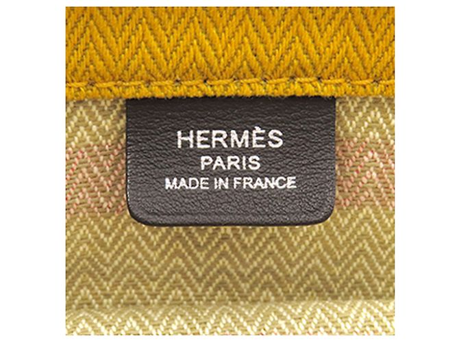Borsa Hermès Rocabar Aline in tela gialla - vista 5