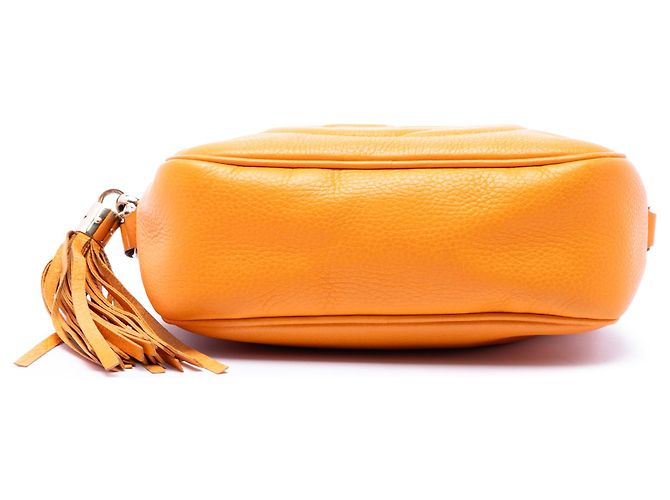 Bolsa transversal Gucci Soho Disco em couro de vitelo laranja - vista 3