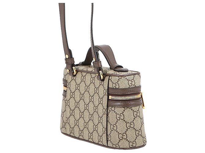 Borsa Vanity Gucci Beige Small GG Supreme Web Ophidia - vista 2