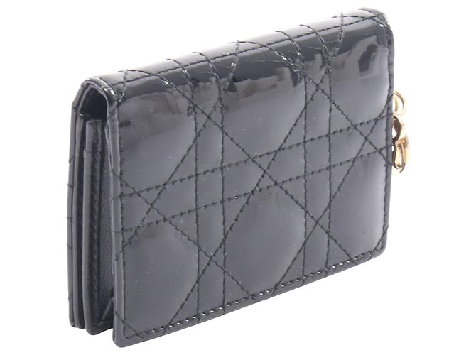 Tarjetero de charol negro cannage Dior - vista 2