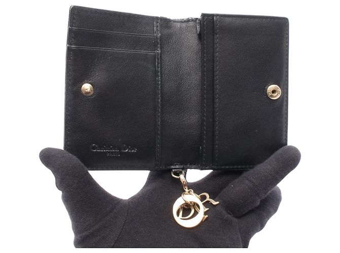 Tarjetero de charol negro cannage Dior - vista 3