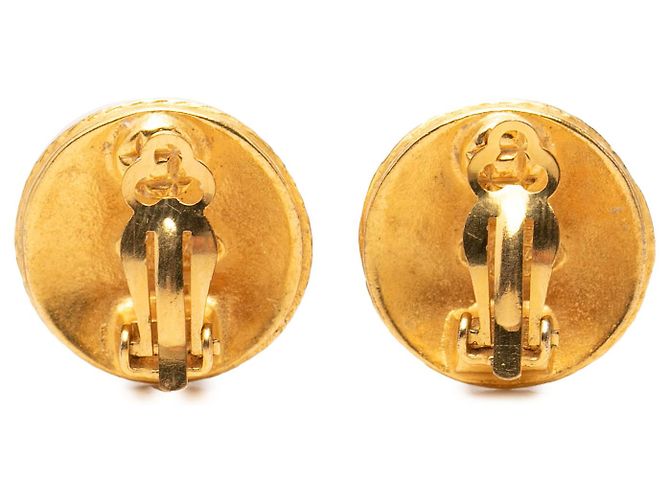 Orecchini Chanel Gold CC placcati oro tondi con clip D'oro - vista 2