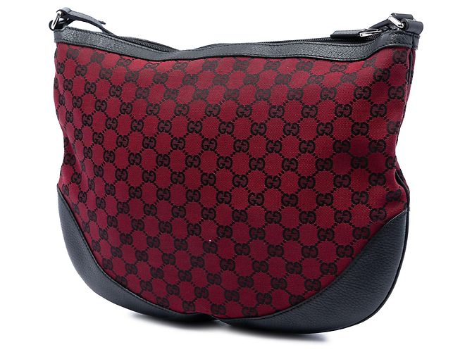 Sac bandoulière Gucci Red GG Canvas Rouge - vue 2
