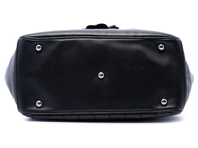 Chanel Black CC Choco Bar Lambskin Camellia No 5 Tote Nero - vista 3