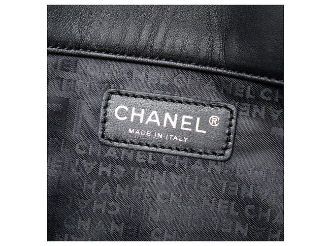Chanel Black CC Choco Bar Lambskin Camellia No 5 Tote Nero - vista 5