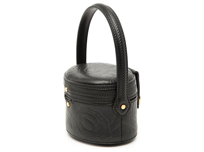 Beauty case Dior in pelle di vitello nera con motivi floreali in rilievo e logo CD Nero - vista 2