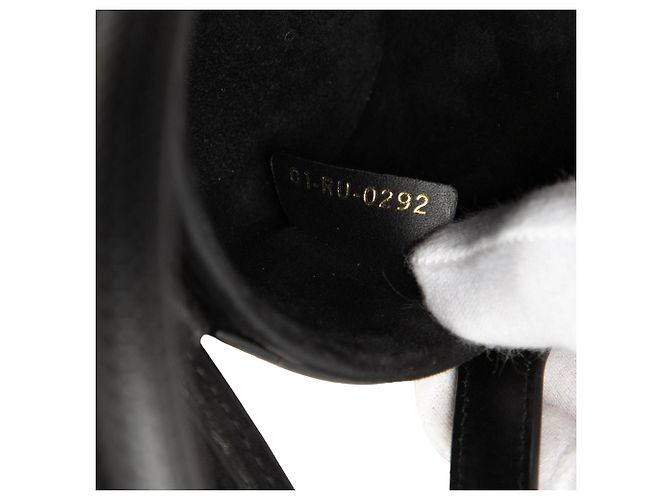Beauty case Dior in pelle di vitello nera con motivi floreali in rilievo e logo CD Nero - vista 6