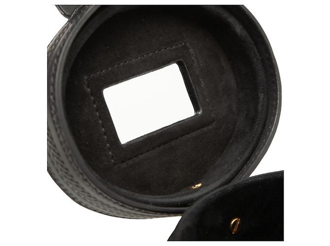 Beauty case Dior in pelle di vitello nera con motivi floreali in rilievo e logo CD Nero - vista 7