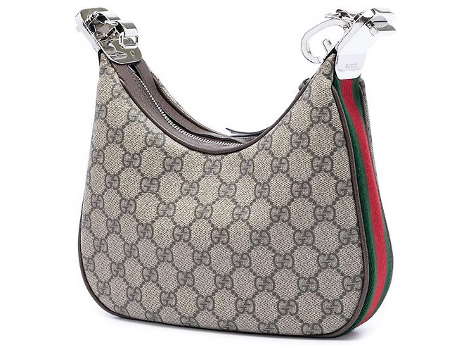 Gucci Beige Small GG Supreme Web Attache Crossbody - vista 2
