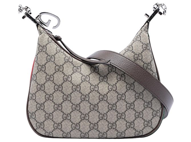 Gucci Beige Small GG Supreme Web Attache Crossbody - vista 5