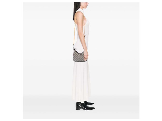 Gucci Beige Small GG Supreme Web Attache Crossbody - vista 7