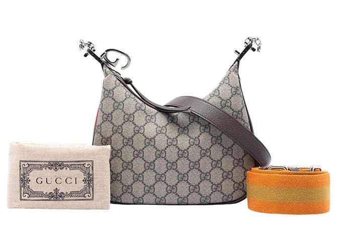 Gucci Beige Small GG Supreme Web Attache Crossbody - vista 8