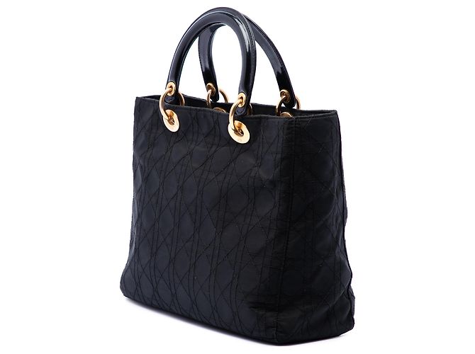 Dior Black Large Nylon Cannage Lady Dior Nero - vista 2