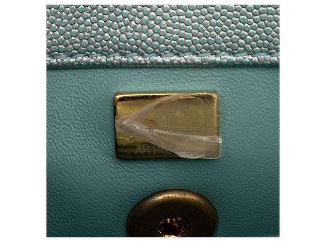 Coco Handle Borsa Chanel Blue Mini Metallic Caviar Coco Top Handle Blu chiaro - vista 6