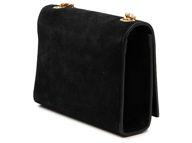 Borsa a tracolla Kate in scamosciato nero con monogramma Saint Laurent, piccola - vista 2