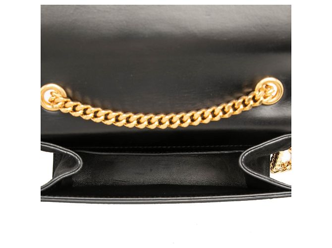 Borsa a tracolla Kate in scamosciato nero con monogramma Saint Laurent, piccola - vista 4