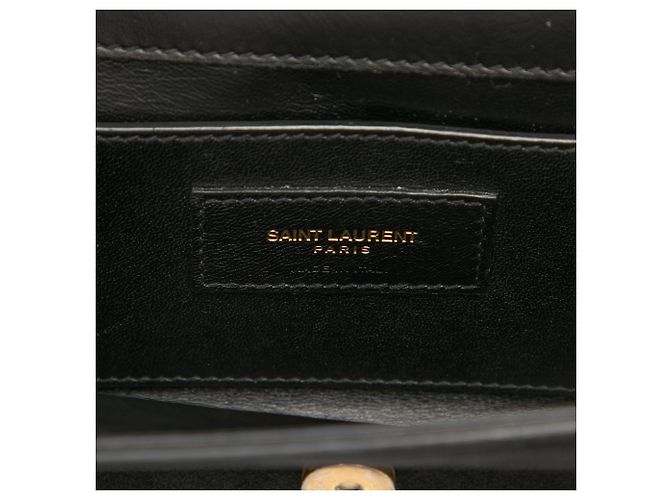 Borsa a tracolla Kate in scamosciato nero con monogramma Saint Laurent, piccola - vista 5