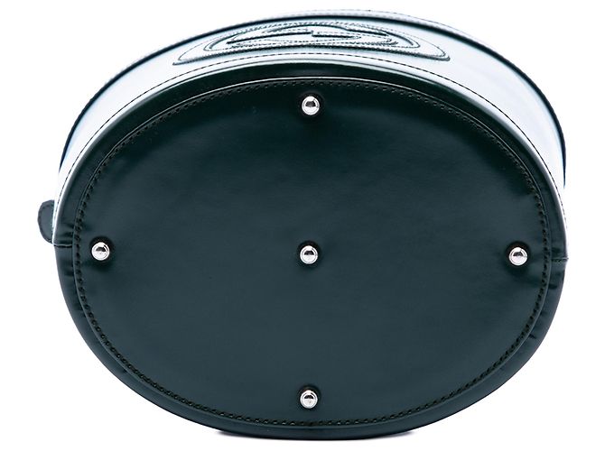 Borsa bucket Gucci in pelle di vitello verde con Interlocking G Verde scuro - vista 3