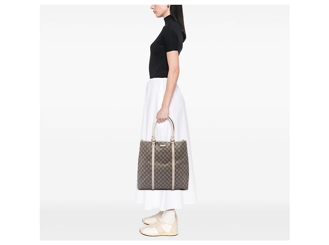 Gucci Beige GG Supreme Joy Vertikaler Tote - Ansicht 6