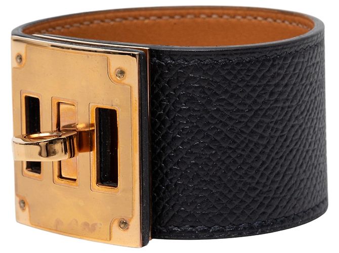 Bracciale Kelly Extreme in Epsom nero e placcato oro Hermès - vista 2