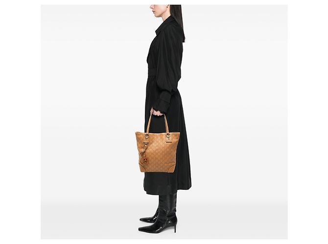 Tote Gucci Brown Medium Guccissima GG Charm Marrone Marrone chiaro - vista 7