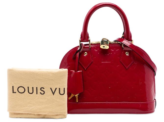 Louis Vuitton Alma BB in Vernis Monogram Rouge Rosso - vista 7